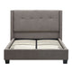 Adams Low Profile King Bed, Piped Edges, Tufted Linen, Gray
