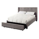 Adams Low Profile Queen Bed Tufted Linen Wide Storage Gray