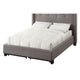 Adams Low Profile Queen Bed, Tufted Linen, Wide Storage, Gray
