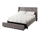 Adams Low Profile King Bed Tufted Linen Wide Storage Gray
