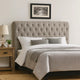 Rue California King Headboard, High Rolled Back Button Tufted Linen, Gray
