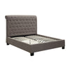 Rue Low Profile Queen Bed Button Tufted Uphosltered Rolled Back Gray BM274116