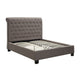 Rue Low Profile Queen Bed Button Tufted Uphosltered Rolled Back Gray BM274116