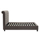 Rue Low Profile Queen Bed Button Tufted Uphosltered Rolled Back Gray BM274116