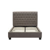 Rue Low Profile California King Bed, Button Tufted Uphosltered, Gray