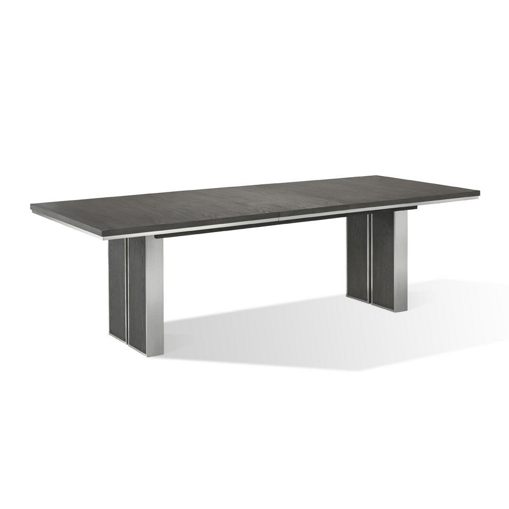 Axel 82 - 100 Inch Extendable Soild Mahogany Wood Dining Table Gray BM274120