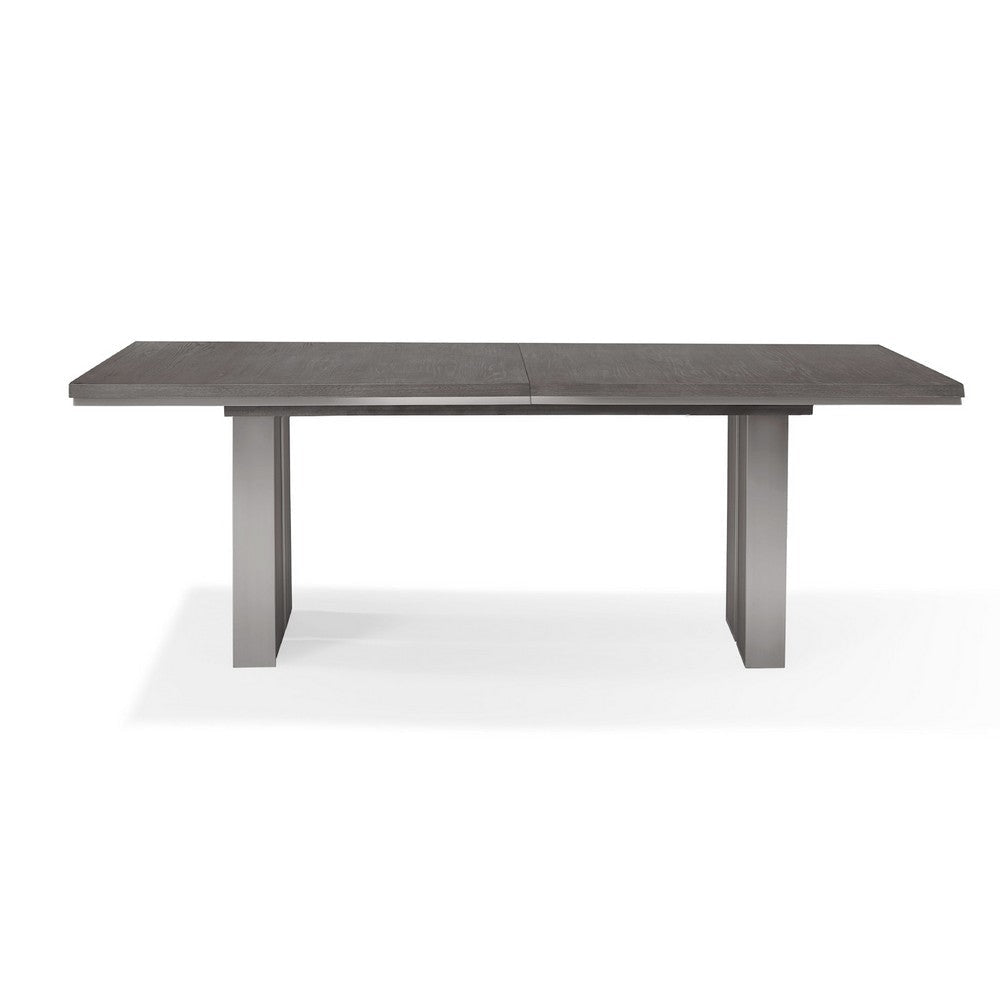 Axel 82 - 100 Inch Extendable Soild Mahogany Wood Dining Table Gray BM274120