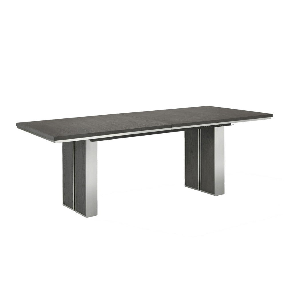 Axel 82 - 100 Inch Extendable Soild Mahogany Wood Dining Table, Gray