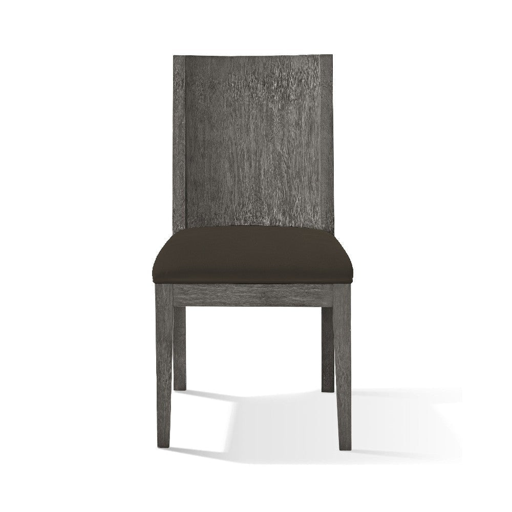 Axel 38 Inch Mahogany Wood Dining Chair with Panel Back Gray BM274121