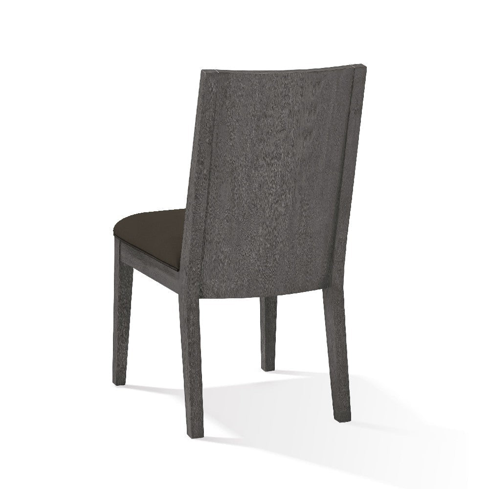 Axel 38 Inch Mahogany Wood Dining Chair with Panel Back Gray BM274121