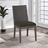 Axel 38 Inch Mahogany Wood Dining Chair with Panel Back, Gray