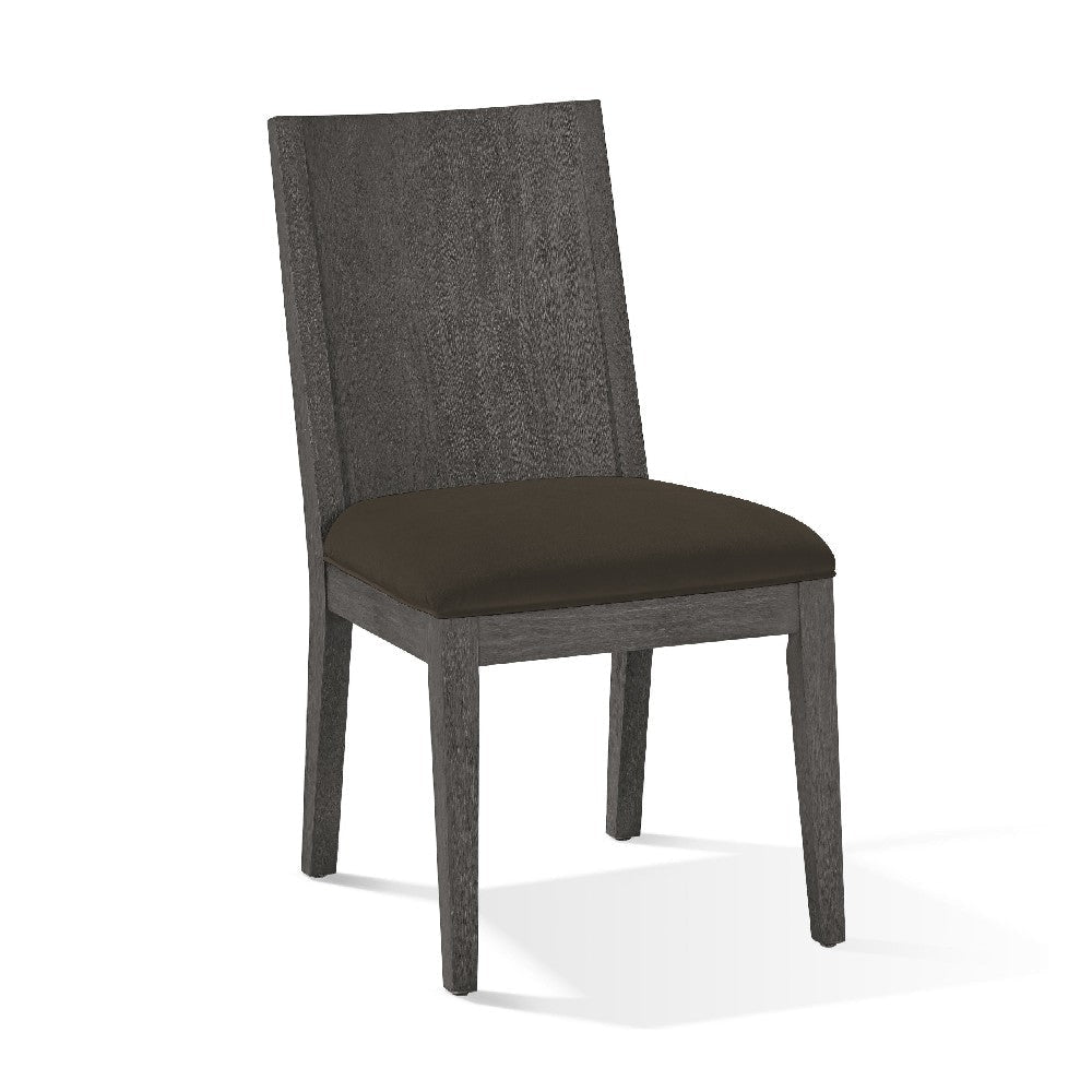 Axel 38 Inch Mahogany Wood Dining Chair with Panel Back, Gray