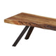 Isla 60 Inch Acacia Wood Bench Live Edges Grains Brown Black BM274124