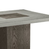 Mod 40 Inch Square Table Concrete Top Rubberwood Pedestal Base Ash Gray BM274134