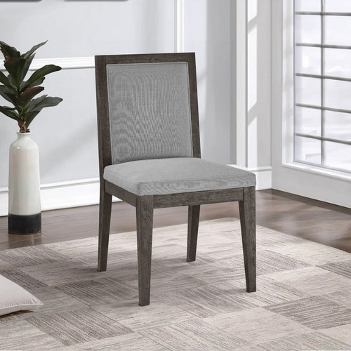 Mod 19 Inch Dining Chair,Solid wood, Upholstered, Set of 2, Ash Gray