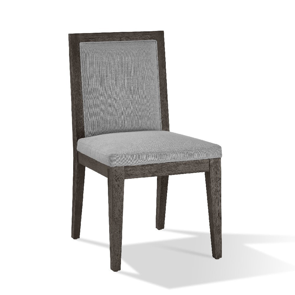 Mod 19 Inch Dining Chair,Solid wood, Upholstered, Set of 2, Ash Gray