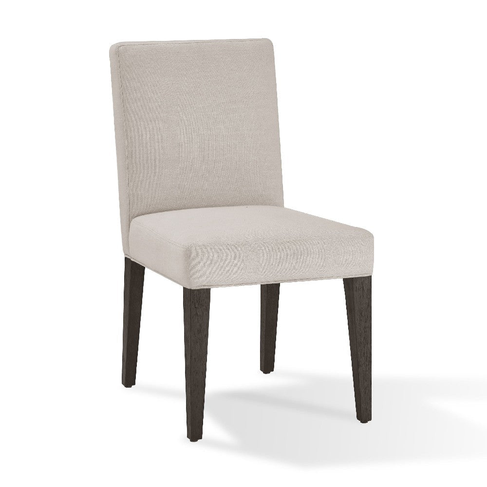 Mod 19 Inch Parson Style Dining Chair, Rubberwood, Set of 2, Light Gray