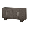 Mod 68 Inch Sideboard Buffet Cabinet, Rubberwood, Grain Details, Ash Gray