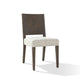 Lan 19 Inch Rubberwood Side Dining Chair, Upholstered, Set of 2, Brown