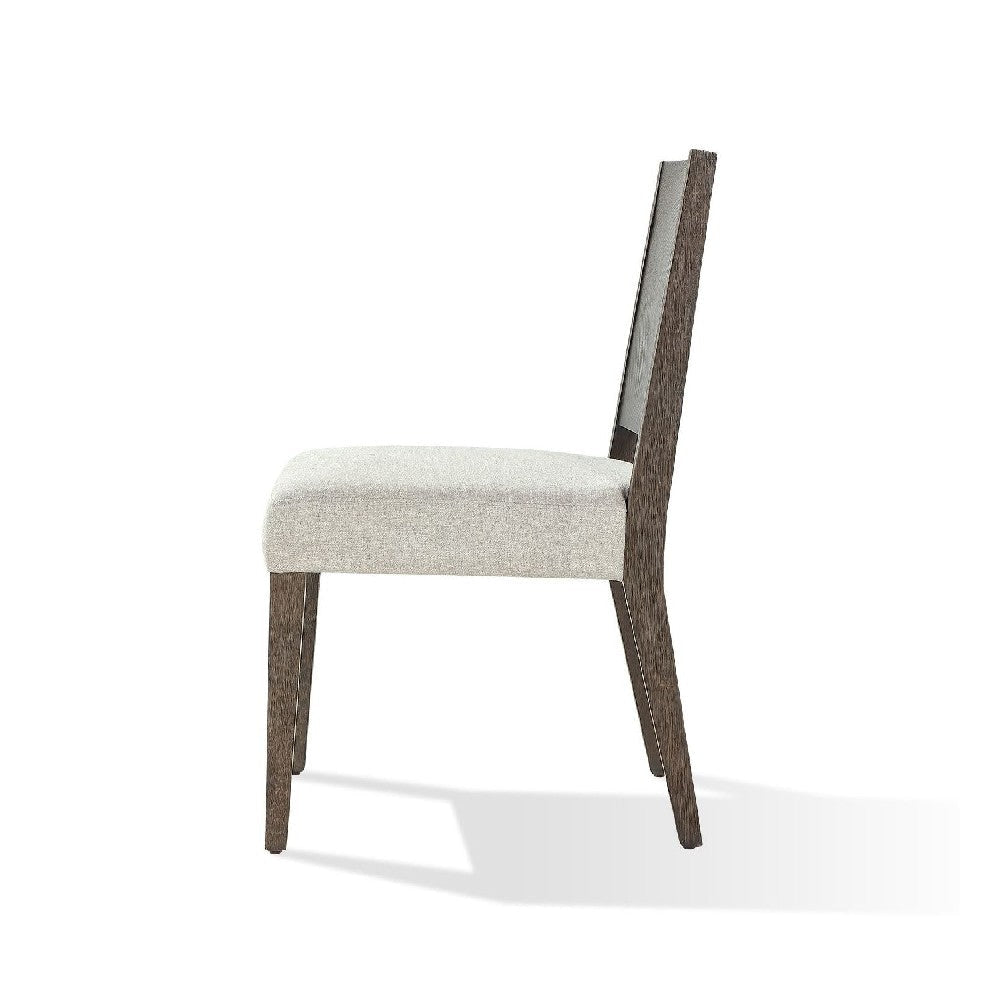 Lan 19 Inch Rubberwood Side Dining Chair Upholstered Set of 2 Brown BM274143