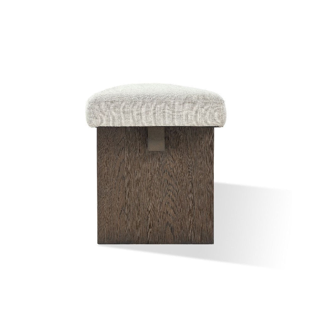 Lan 60 Inch Dining Bench Upholstered Panel Pedestal Base Brown BM274147