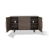 Lan 65 Inch Rubberwood Sideboard Buffet Cabinet 3 Drawers Rustic Brown BM274148