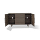 Lan 65 Inch Rubberwood Sideboard Buffet Cabinet 3 Drawers Rustic Brown BM274148
