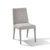 Hal 18 Inch Parson Dining Chair, Fabric Upholstered, Set of 2, Silver, Gray