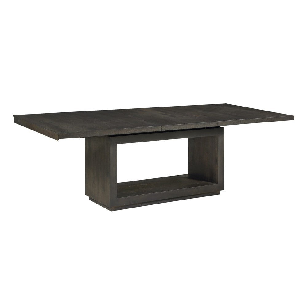 Jose 72-95 Inch Acacia Wood Dining Table, Open Plinth Base, Rustic Brown