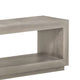 Jose 60 Inch Acacia Wood Bench Open Floating Plinth Base Weathered Gray BM274156