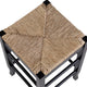Chris 24 Inch Counter Stool with Wood Frame, Handwoven Rush Seat, Black