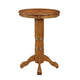Ava 42 Inch Wood Pub Bar Table Sunburst Design Carved Pedestal Light Natural Cherry BM274270