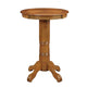 Ava 42 Inch Wood Pub Bar Table Sunburst Design Carved Pedestal Light Natural Cherry BM274270