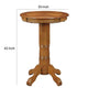 Ava 42 Inch Wood Pub Bar Table Sunburst Design Carved Pedestal Light Natural Cherry BM274270