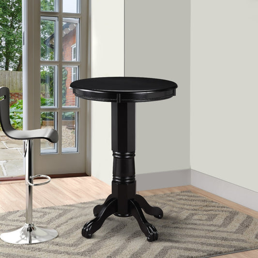 Ava Pub Bar Table | 42" Round | Molded Trim | Pedestal | Black