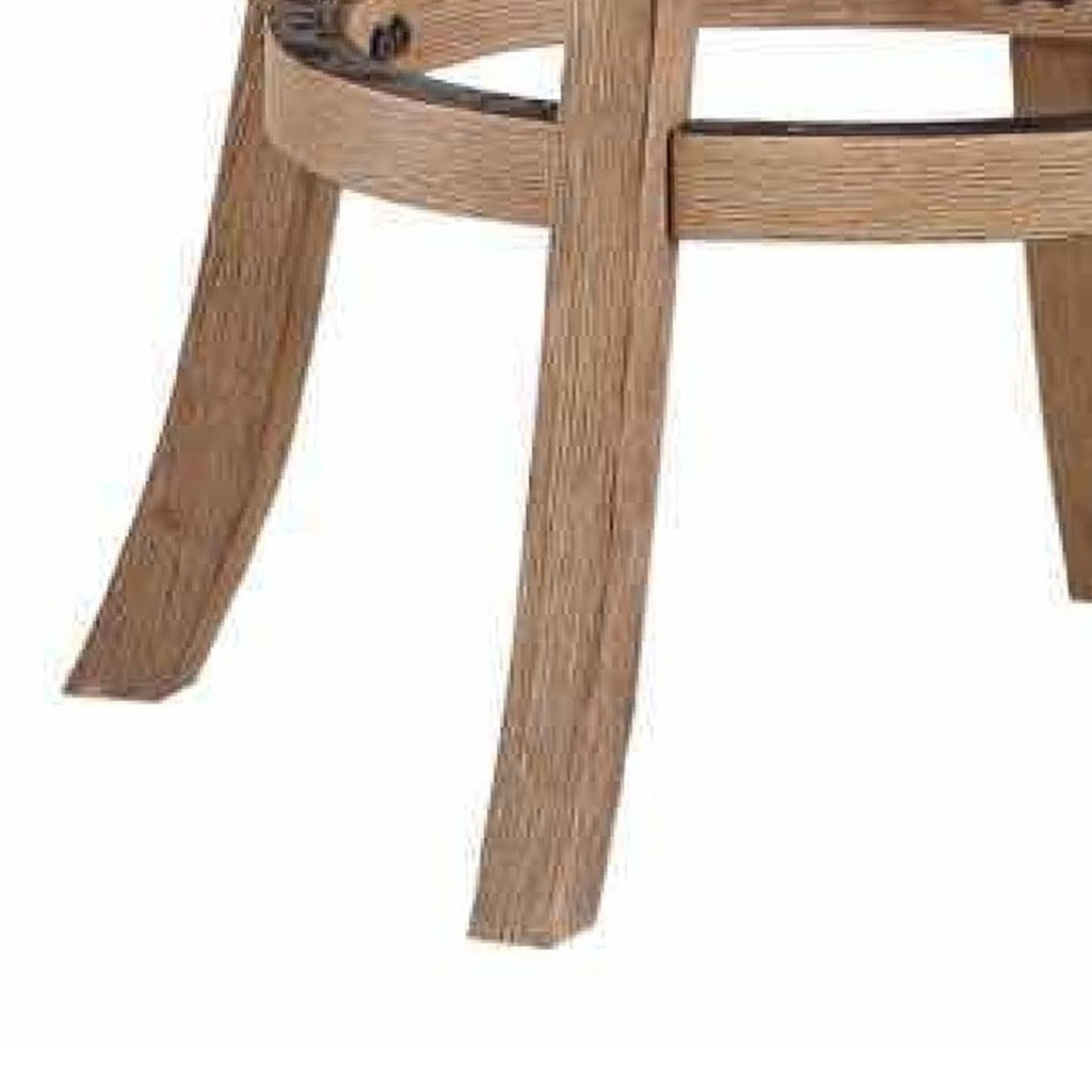Liam 29 Inch Wood Barstool Swivel Seat High Density Foam Cushion Ivory By Casagear Home BM274278