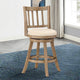 Adam Swivel Counter Stool | 24" | Slatted Back | Ivory