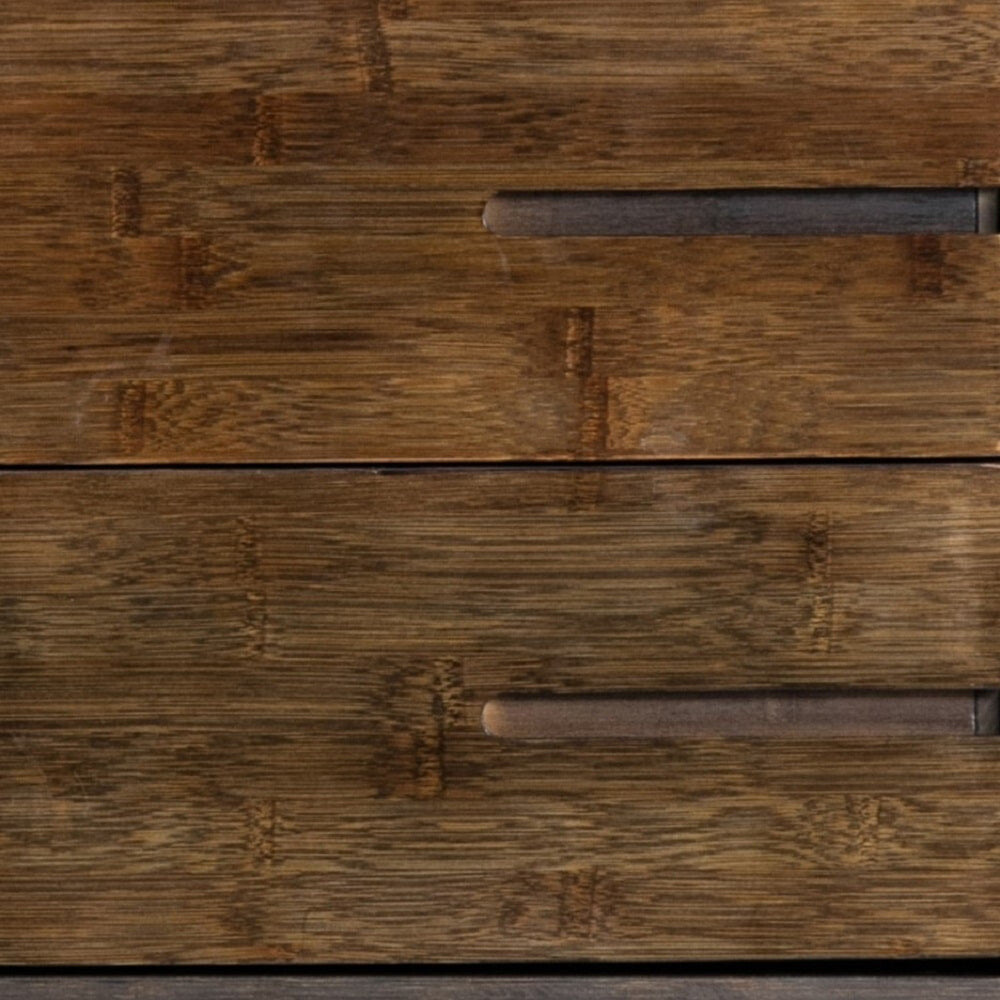 Axa 68 Inch Bamboo Shelf Bookcase with Cabinet Right Facing Dark Brown By Casagear Home BM274297