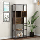 Axa Bookcase | 68" | Bamboo | Cabinet Base | Dark Brown