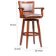 Hugo 34 Inch Swivel Barstool Wood Open Rolled Arms Bonded Leather Brown By Casagear Home BM274302
