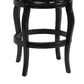 Hugo 29 Inch 360-Degree Swivel Barstool Wood Open Rolled Arms Black By Casagear Home BM274303