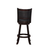 Eva 29 Inch Swivel Barstool Flared Wood Legs Faux Leather Espresso Brown By Casagear Home BM274311