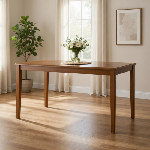 Nova Dining Table | 60" | Tapered Legs | Walnut Brown