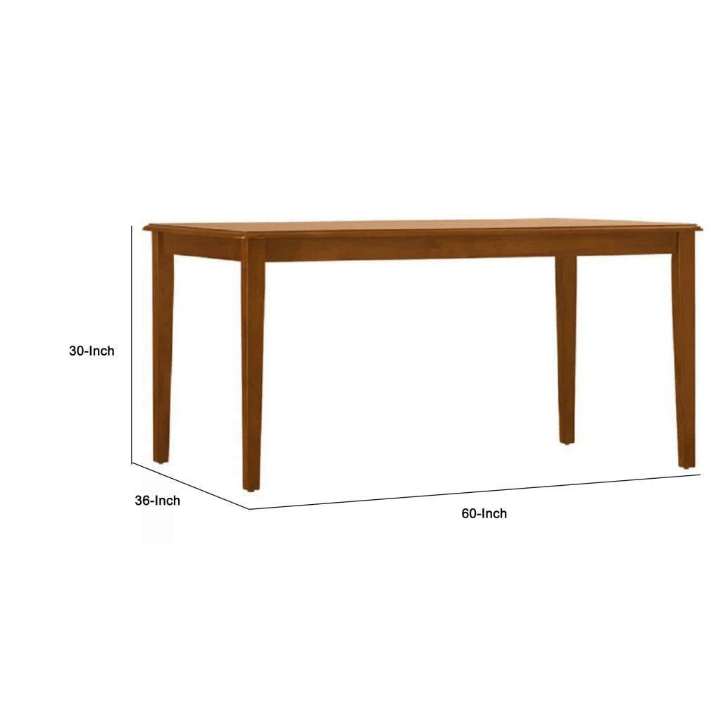 Nova 60 Inch Rectangular Dining Table Tapered Legs Rich Walnut Brown By Casagear Home BM274318