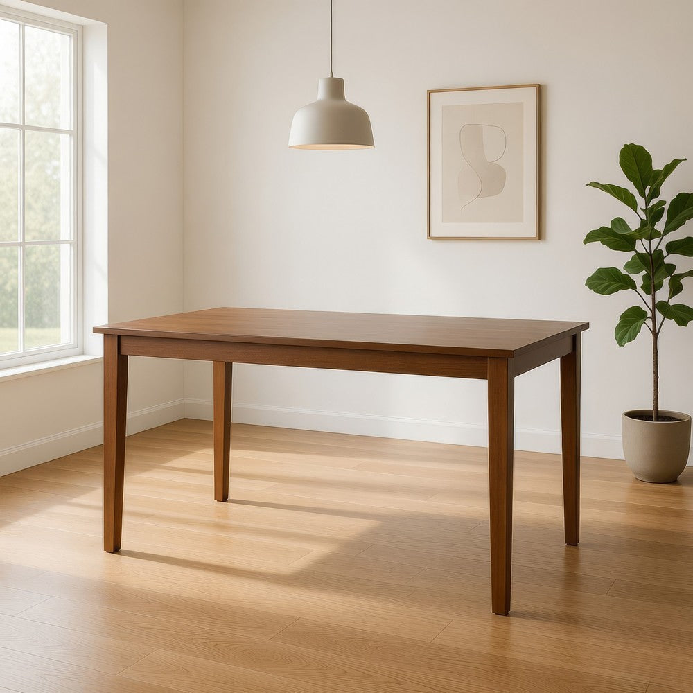 Nova Dining Table | 60" | Tapered Legs | Walnut Brown