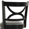 Ava 29 Inch Swivel Bar Stool Solid Wood Rich Faux Leather Midnight Black By Casagear Home BM274325