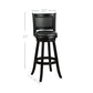 Pio 34 Inch Extra Tall Swivel Bar Stool Solid Wood Faux Leather Black By Casagear Home BM274326