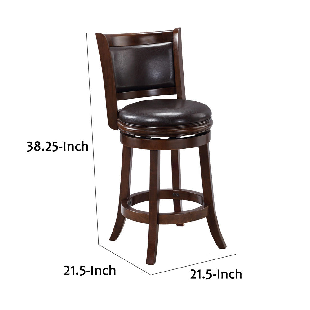Pal Swivel Counter Stool | 24’’ | Faux Leather | Cappuccino BM274331
