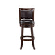 Pal 29 Inch Swivel Bar Stool Solid Wood Rich Faux Leather Espresso Brown By Casagear Home BM274332