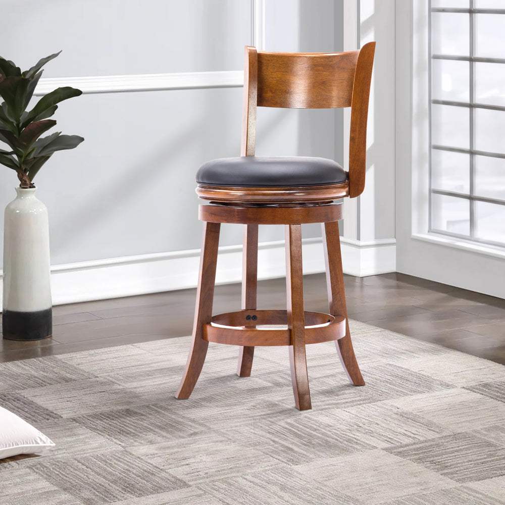 Pal Swivel Counter Stool | 24" | Bonded Leather | Walnut Brown